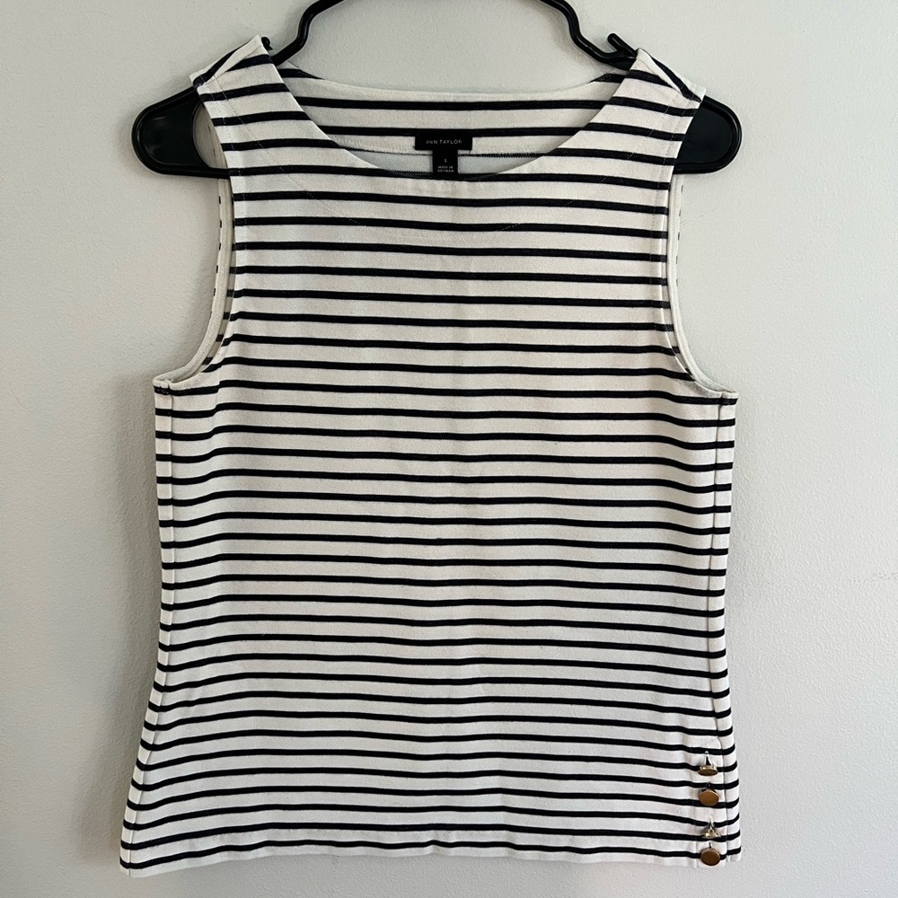 Ann Taylor Striped Sleeveless Top